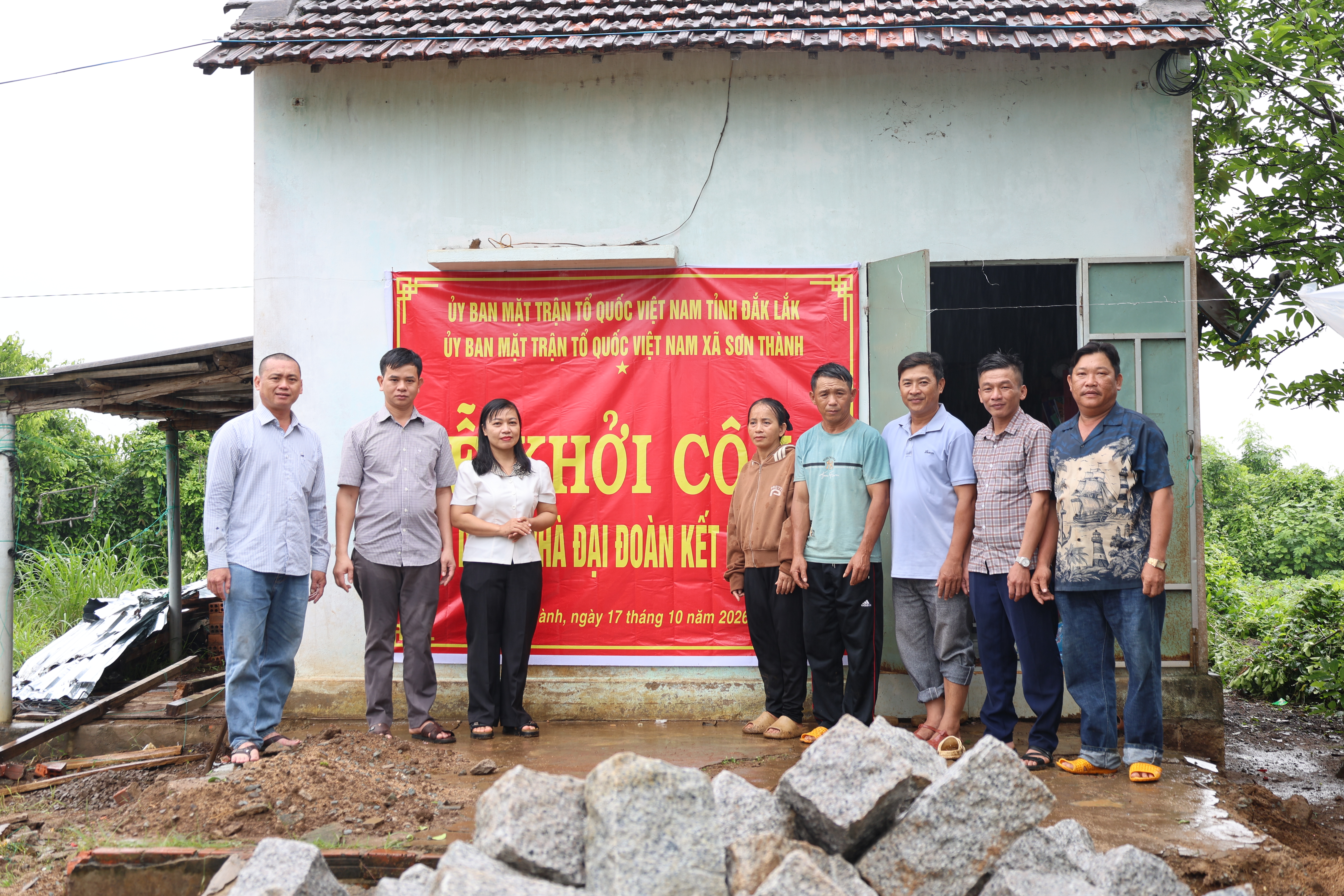 Xã Sơn Thành khởi công xây dựng nhà “Đại đoàn kết” cho hộ cận nghèo tại thôn Lạc Điền