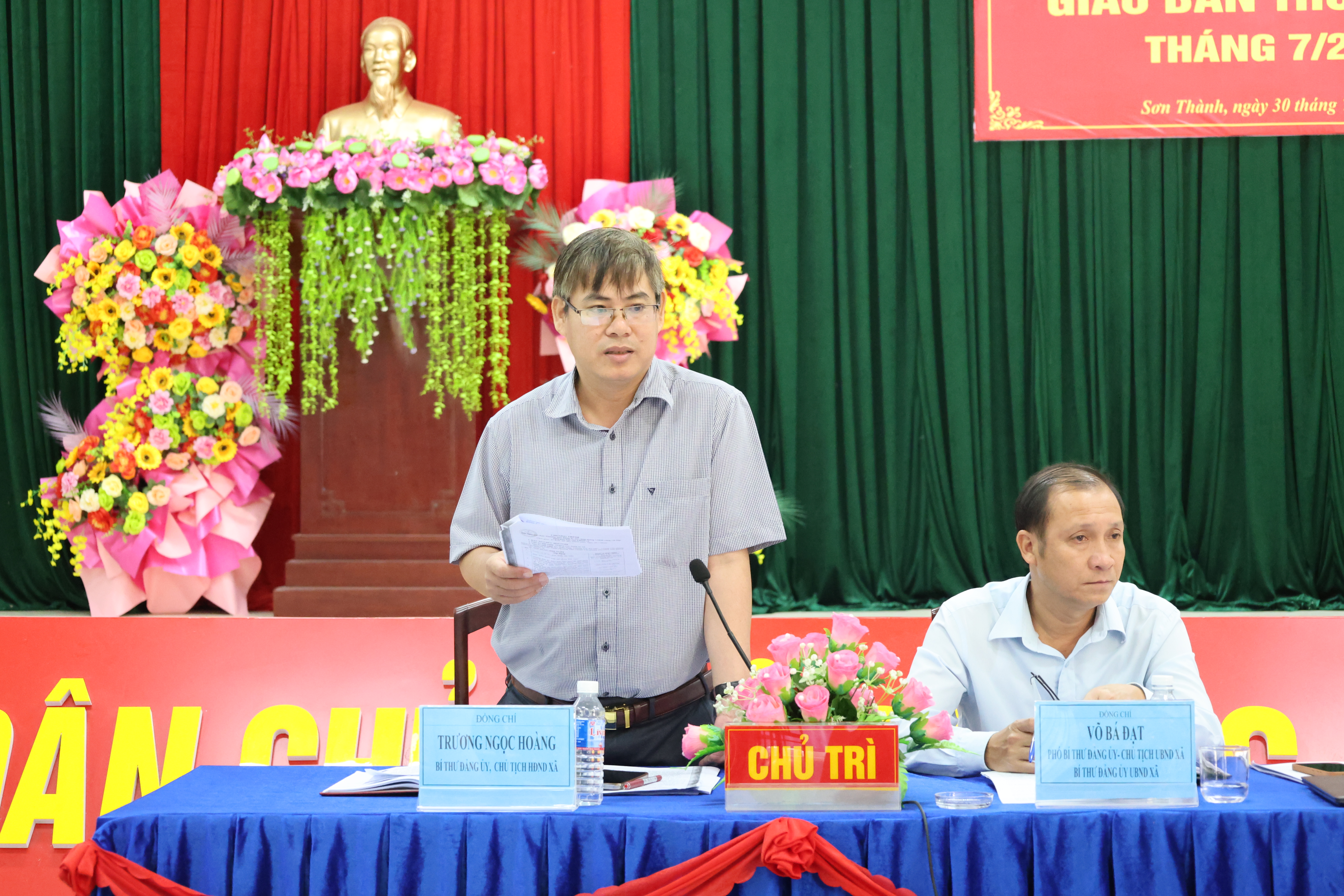 Sơn Thành: Tổ chức Hội nghị giao ban thường kỳ tháng 7 năm 2026