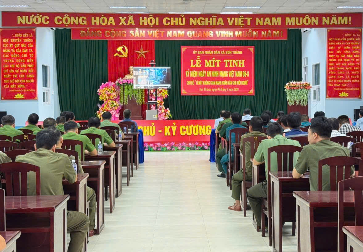 Sơn Thành tổ chức Lễ mít tinh hưởng ứng Ngày An ninh mạng Việt Nam năm 2026