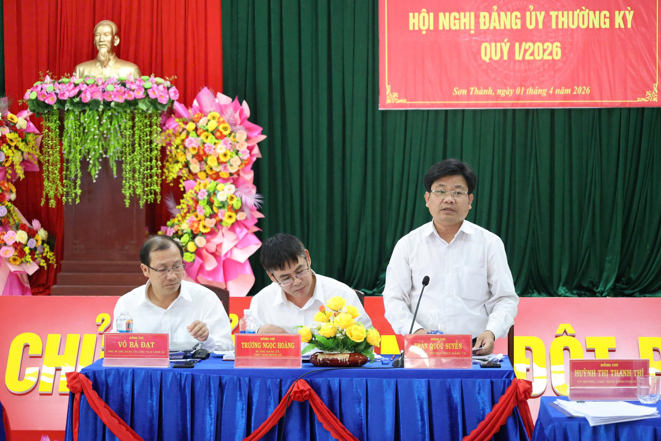 Đảng ủy xã Sơn Thành tổ chức Hội nghị thường kỳ Quý I năm 2026